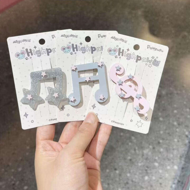 甜美音乐符号星星发夹少女感闪粉