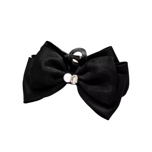 韩式高级感蝴蝶结抓夹女夏季仙气盘发夹米黑色头饰气质后脑勺顶夹