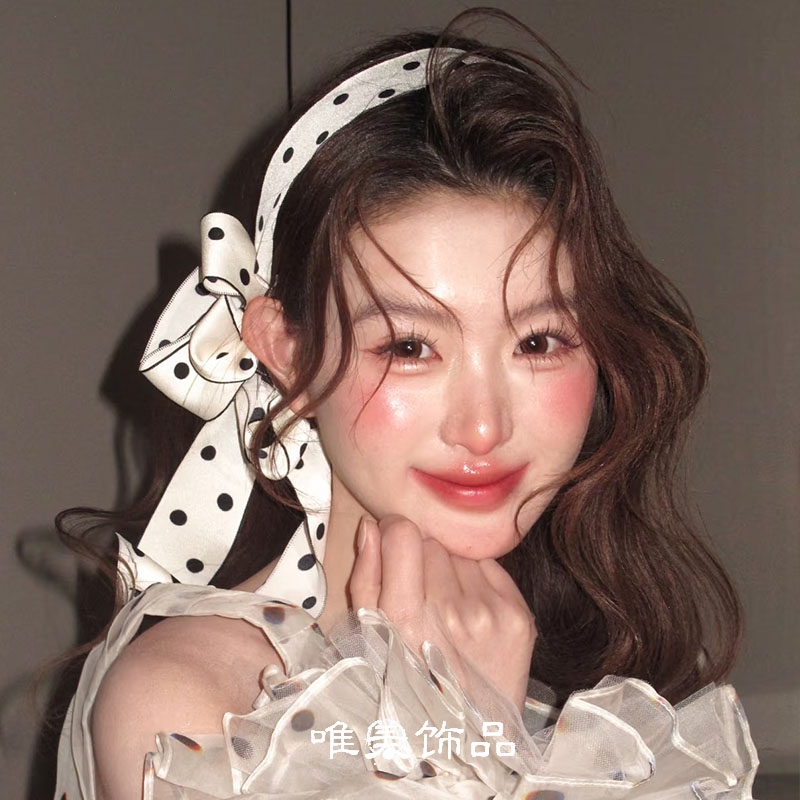 【女神降临】白色波点蝴蝶结头箍