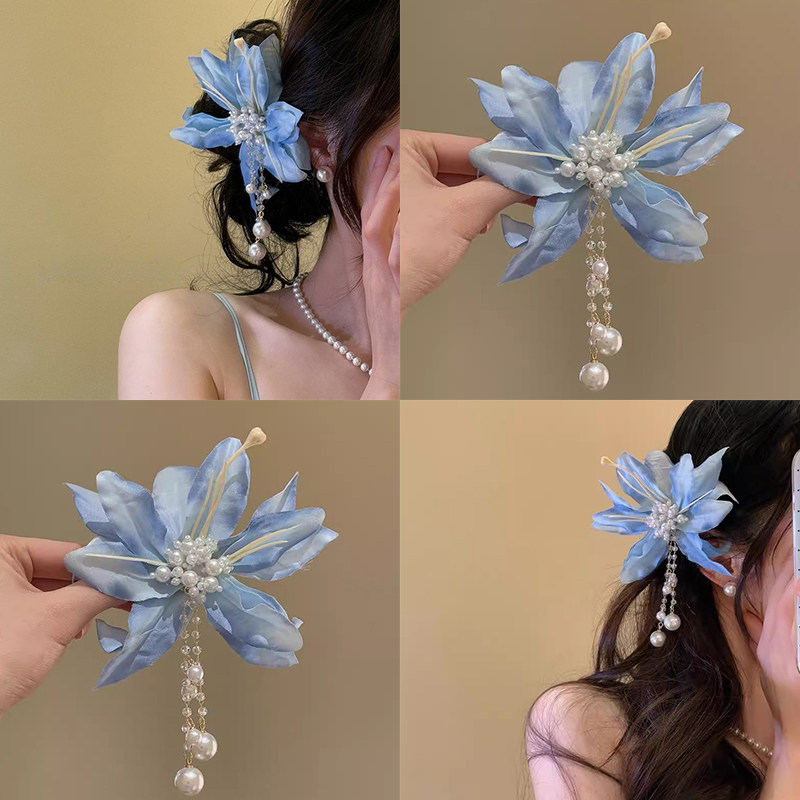 【祈愿花澜】超仙蓝色花朵发夹!
