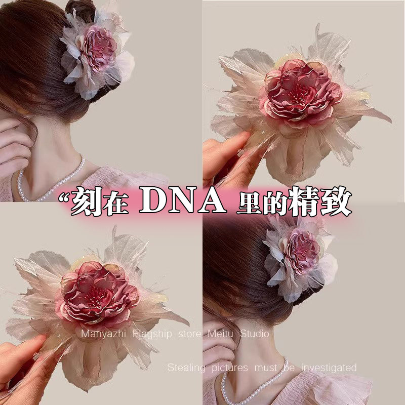 浪漫永不凋零花朵發夾鯊魚夾發飾