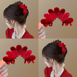 新年氛围感~ 花瓣抓夹发夹女后脑勺发抓头饰鲨鱼夹气质盘发夹发饰