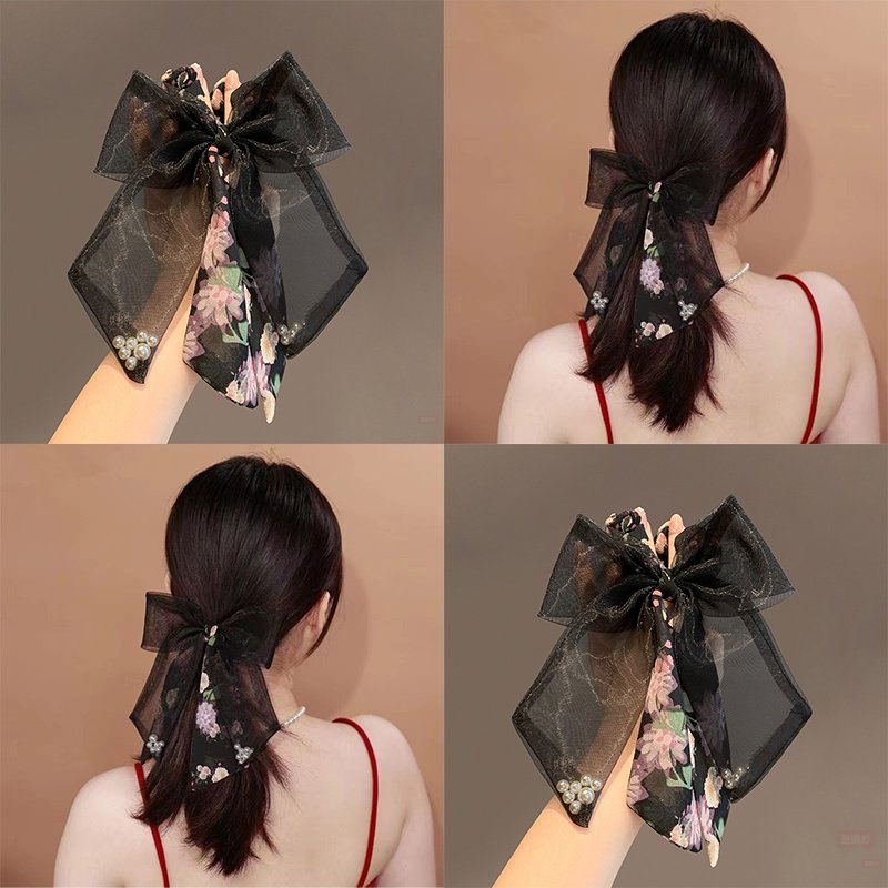 法式高級碎花浪漫甜美發繩丸子頭