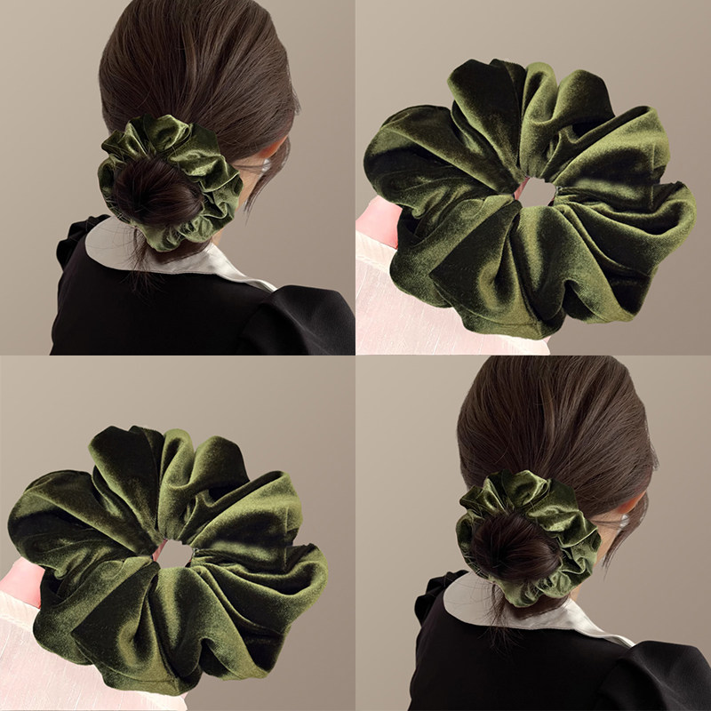 云豆绿~丝绒复古绿大肠发圈高级感头花发绳气质马尾发绳旅行发圈,户外/登山/野营/旅行用品,旅行发卡,淘宝优惠券,粉丝福利购,淘宝优惠卷