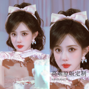 孟子义同款 甜心芭比 粉色蝴蝶结发夹顶夹发卡夹子甜美风发饰盘发