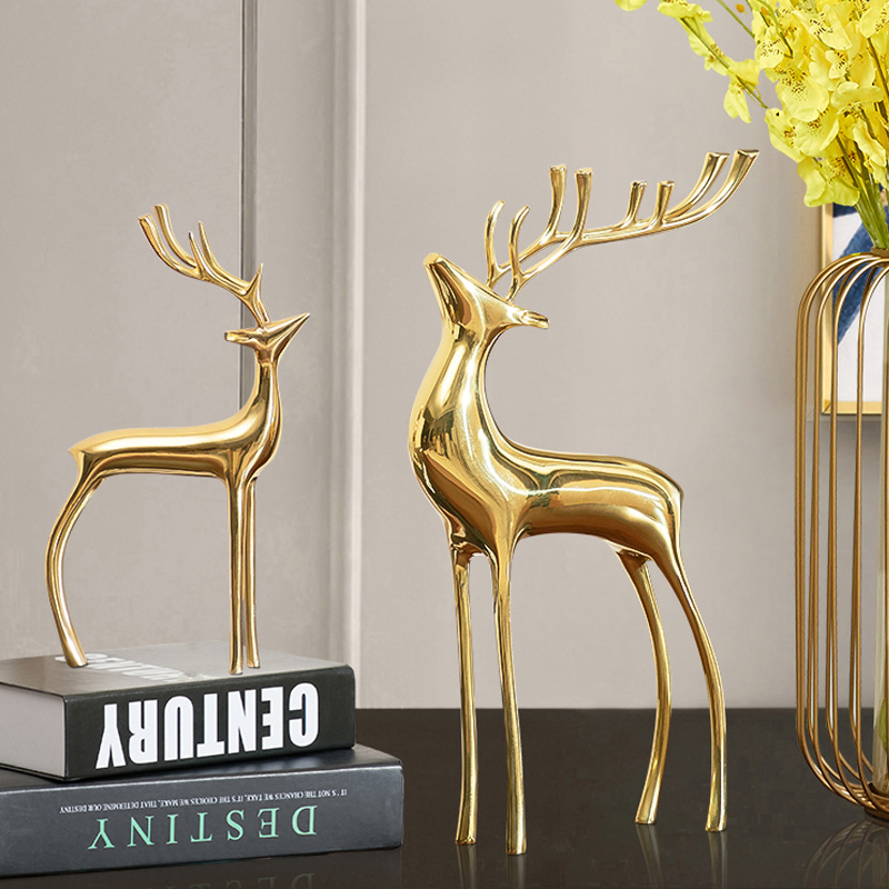 招财鹿摆件家居装饰创意客厅电视酒柜玄关结婚礼物轻奢现代工艺品