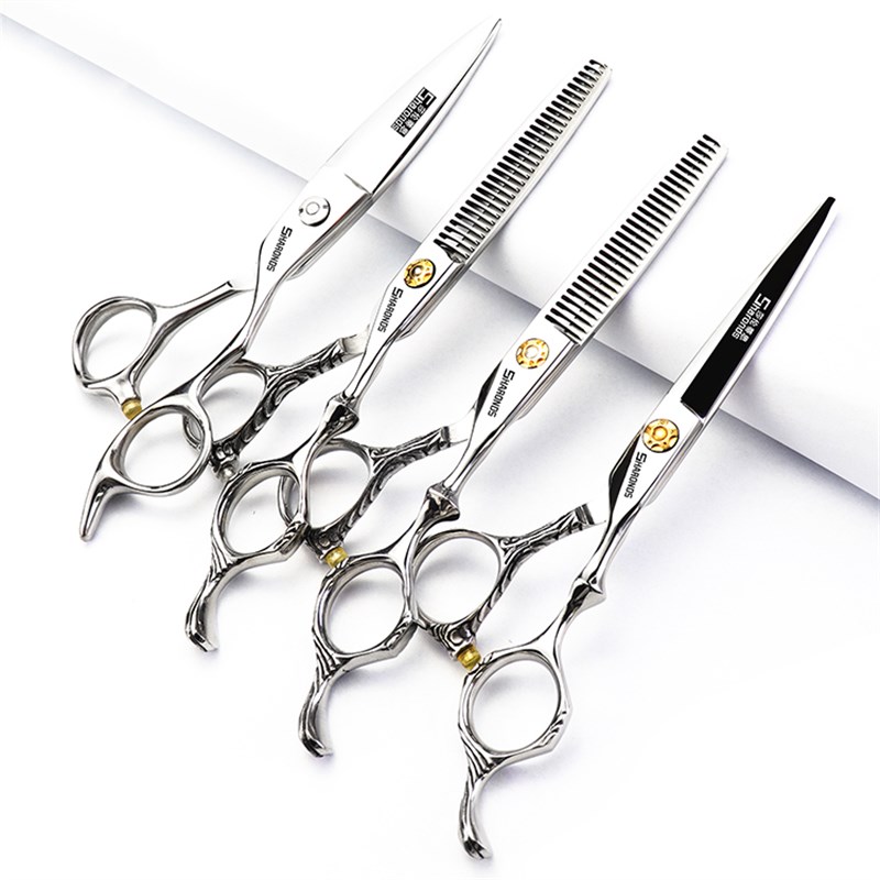 理发店发型师美发剪刀6寸个性设计平剪打薄V齿牙剪理发套装
