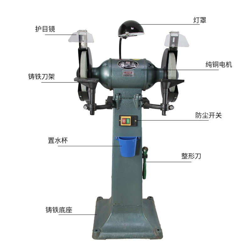 林立砂轮机台式立式250mm工业级重型打磨家用落地式沙轮机380v