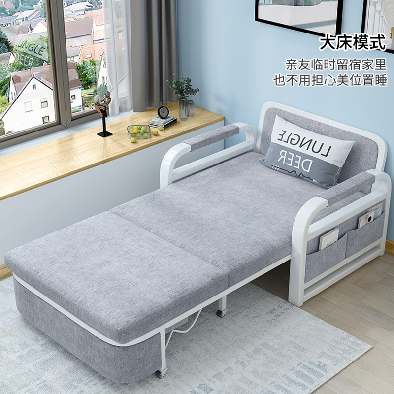 摺叠沙发牀两用2023网红款小户型家用阳台多功能伸缩移动单人沙发
