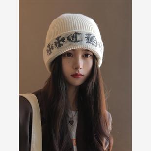 日本kazuki堆堆帽女2025秋冬新款时尚显脸小保暖羊绒针织毛线帽子