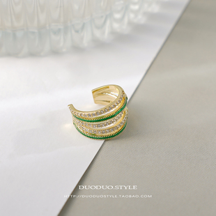 个性 小众滴油锆石C形无耳洞耳骨夹气质百搭高级感线条耳环女耳饰