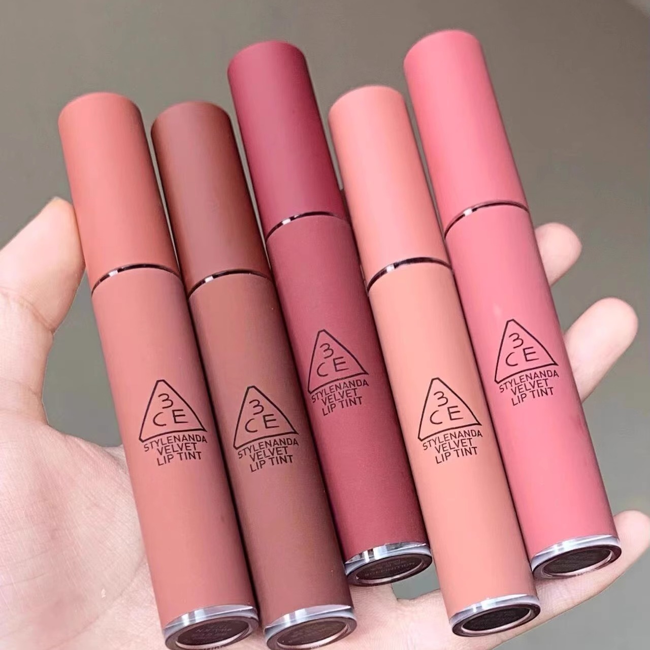 3ce唇釉丝绒雾面哑光taupe砖红棕childlike苦咖色change mode口红