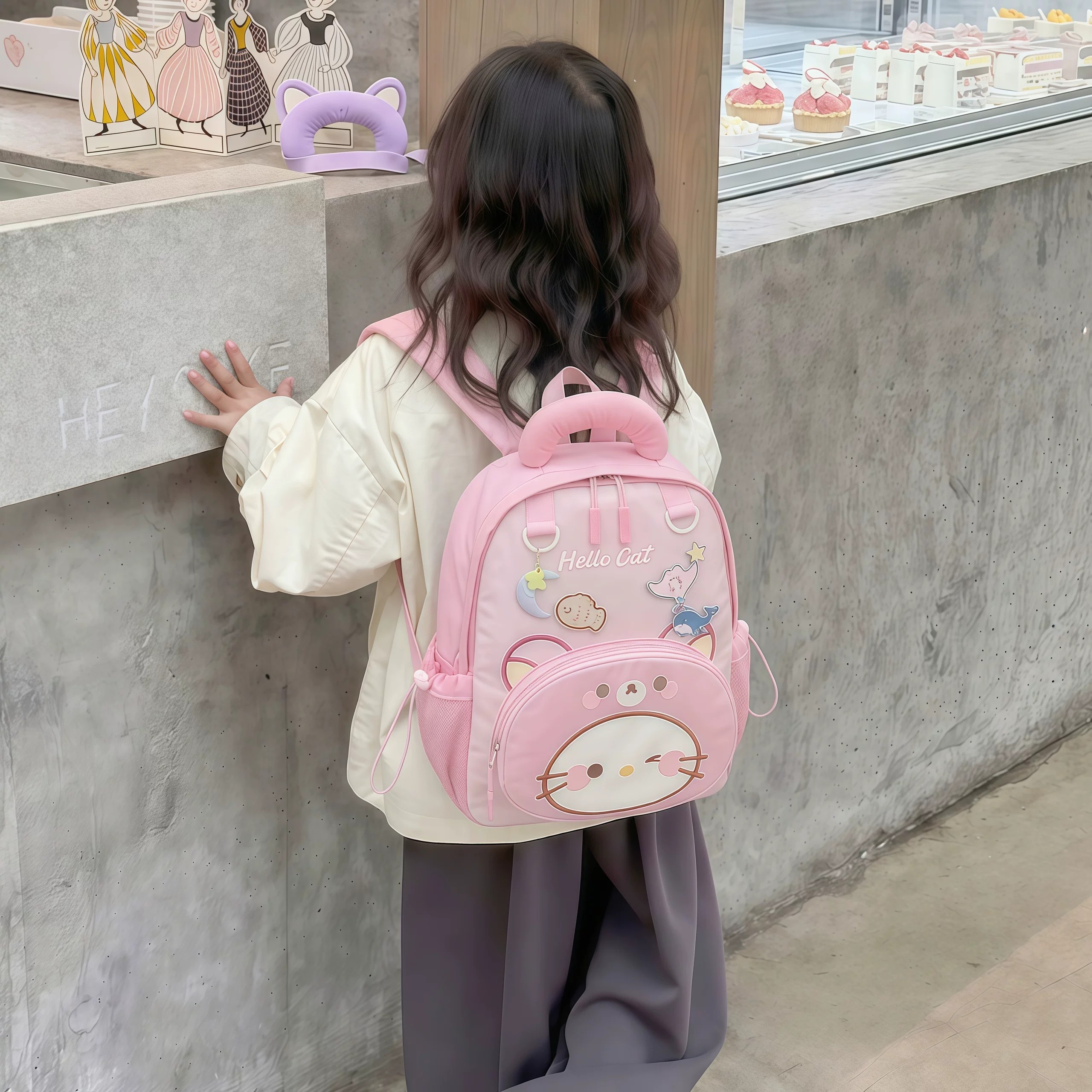 双肩包小猫咪书包可爱开学幼儿