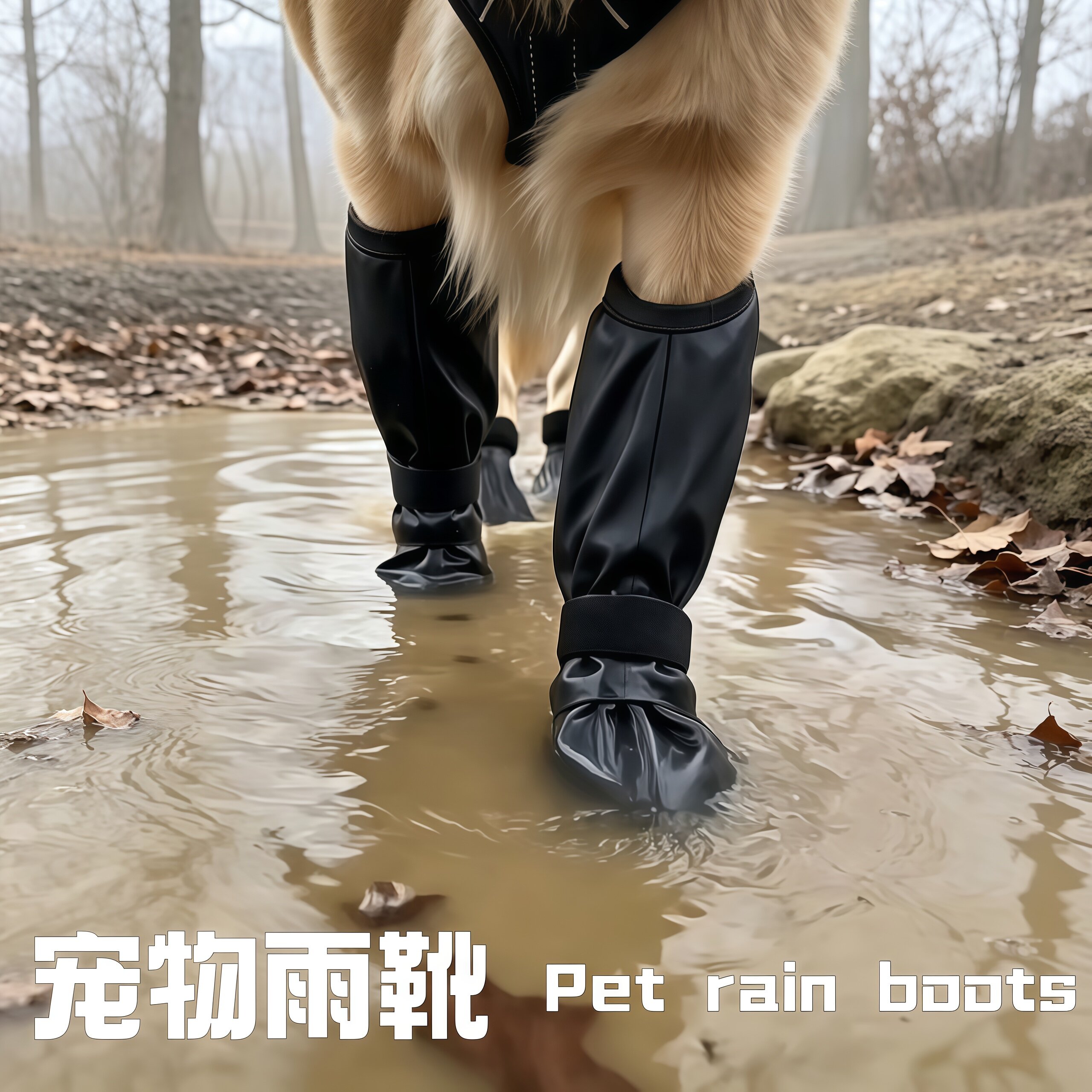 宠物外出狗狗雨鞋靴子防脏防滑防水狗鞋四季通用防脱脚套遛狗神器
