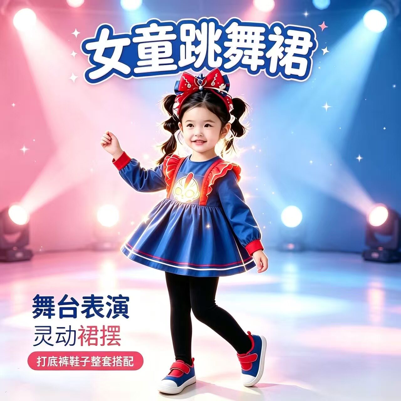 女童奥特曼长袖裙子公主