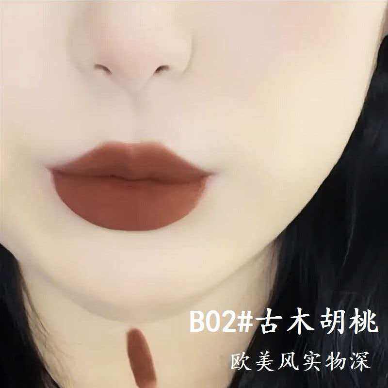 巴黎风哑光不沾杯唇釉咖色防水雾面不易掉色美拉德风棕色唇彩显白