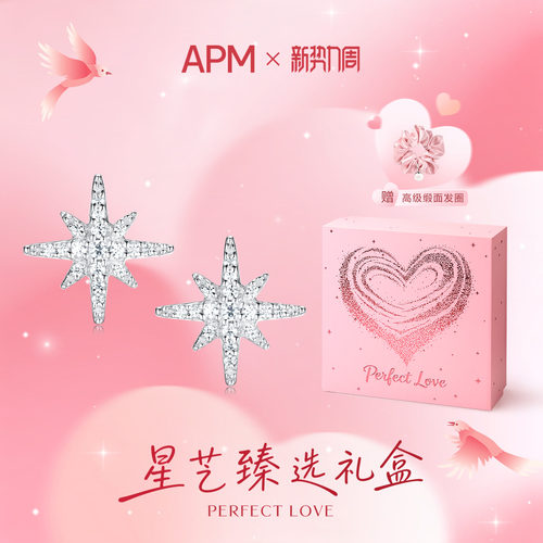 APMMonaco大六芒星耳钉送女友