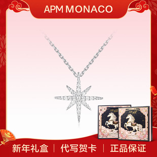 APM 锁骨链轻奢小众生日礼物 Monaco六芒星项链女生925纯银时尚