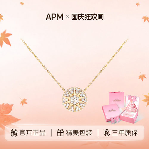 APMMonaco太阳花金色项链女款