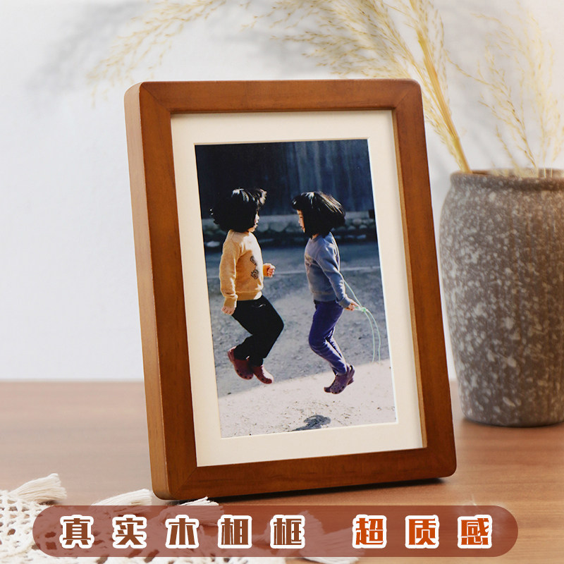 圆角复古相框摆台定制实木空框6寸照片打印做全家福纪念装裱画框,家居饰品,相框/画框,淘宝优惠券,粉丝福利购,淘宝优惠卷
