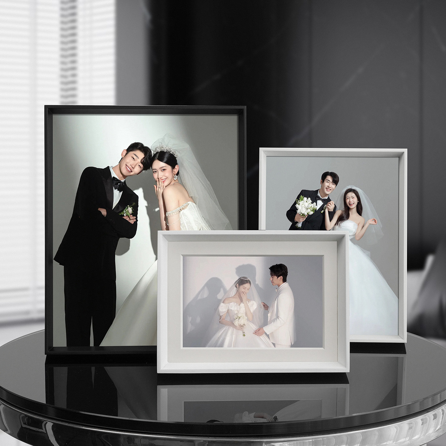 实木婚纱照片纪念相框摆台高级感