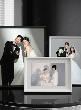 实木相框摆台婚纱照定制白色空框打印做6寸结婚照8寸照片纪念挂墙