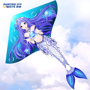 潍坊风筝2023新款新式风筝大人专用青花瓷美人鱼风筝儿童微风易飞