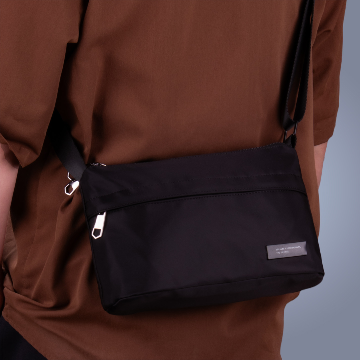 新款男士斜挎包休闲单肩包男包大容量外出便携小背包牛津布通勤包