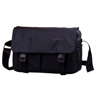 新款单肩包男士斜挎包男小背包牛津布大容量通勤包男包翻盖休闲潮