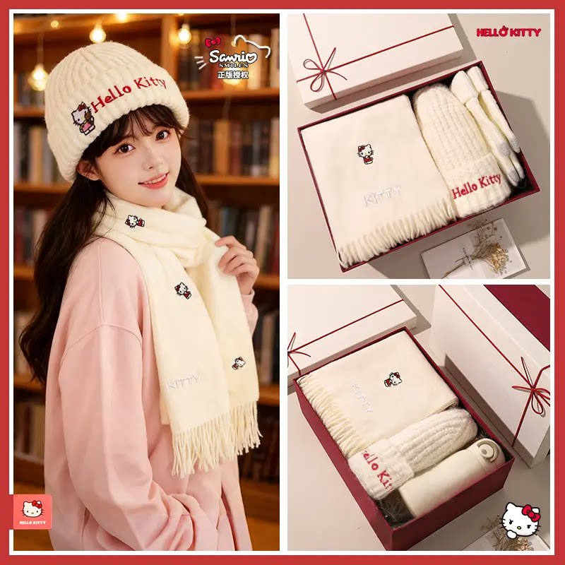 卡帛曼hellokitty生日礼物女生围巾2025新冬送女友送给女朋友礼盒