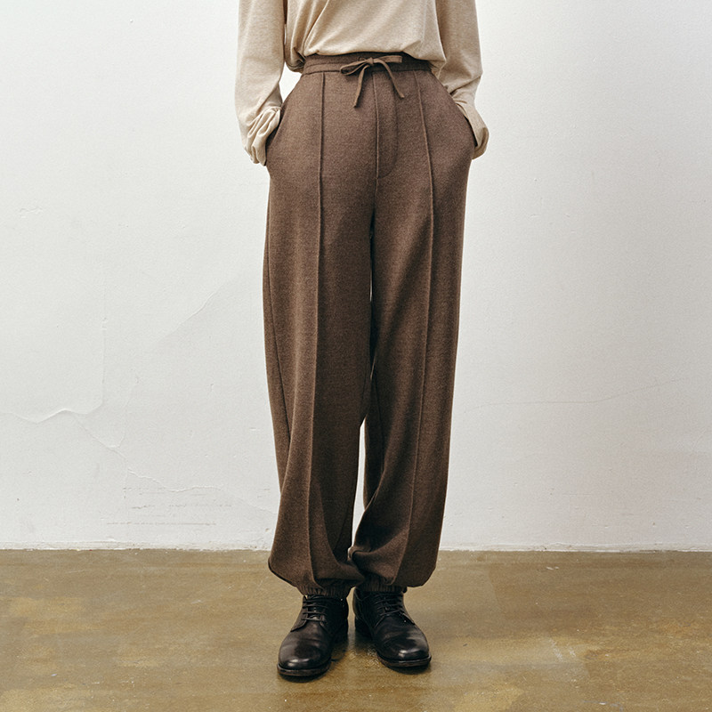 「秋冬新品」SageSalt 美丽诺羊毛茶灰色流线长裤 3002TP,男装,休闲裤,淘宝优惠券,粉丝福利购,淘宝优惠卷