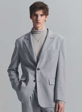 SageSalt 早秋限定系列 仿麻肌理平驳领单排扣西装 6027LB
