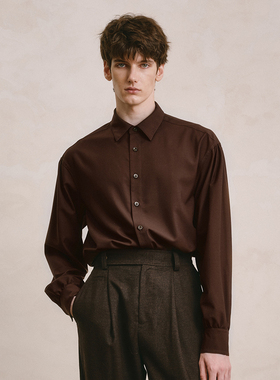 「2色」SageSalt 140支纯羊毛 碎褶衬衫 轻柔机洗 1045BR/1045IV