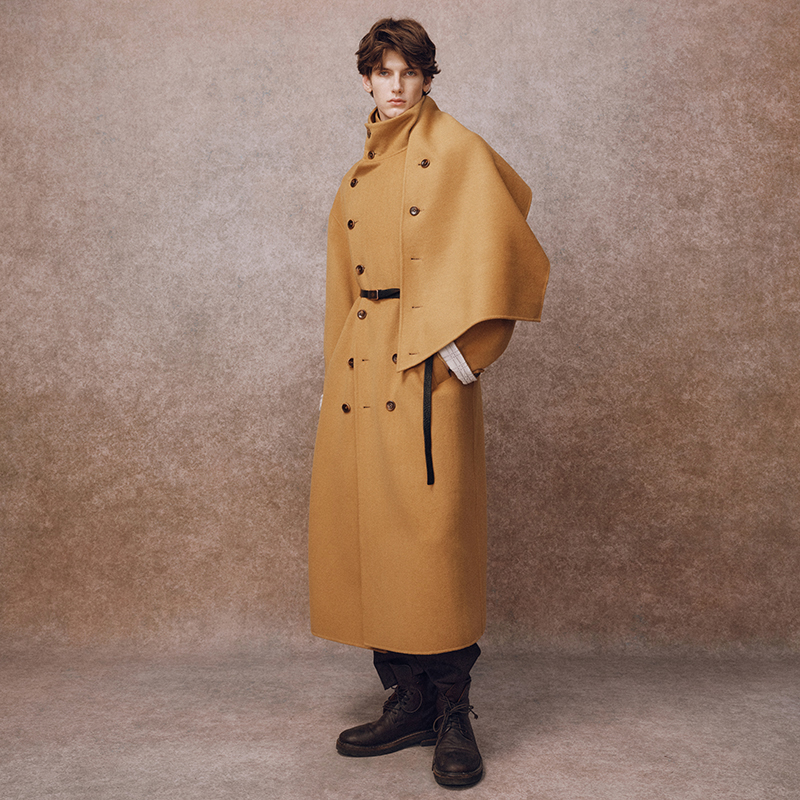 「即将发售」SageSalt 双面呢纯羊毛可拆卸围巾领大衣 9024YE