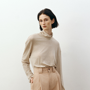 高领打底衫 「秋冬新品 羊绒混纺长袖 色｜SageSalt 4003 」2