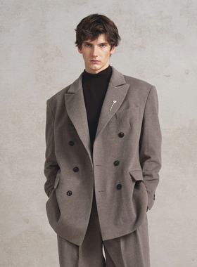 SageSalt蚕丝羊绒与澳毛 双排扣戗驳领西装 6028TP