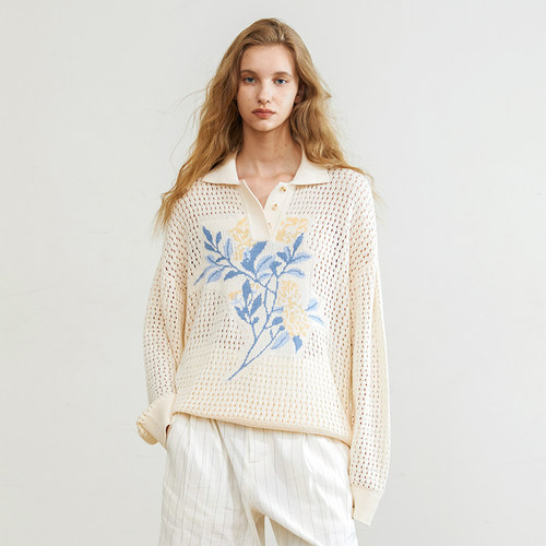 SSalt 镂空提花长袖男女针织衫 7014CR