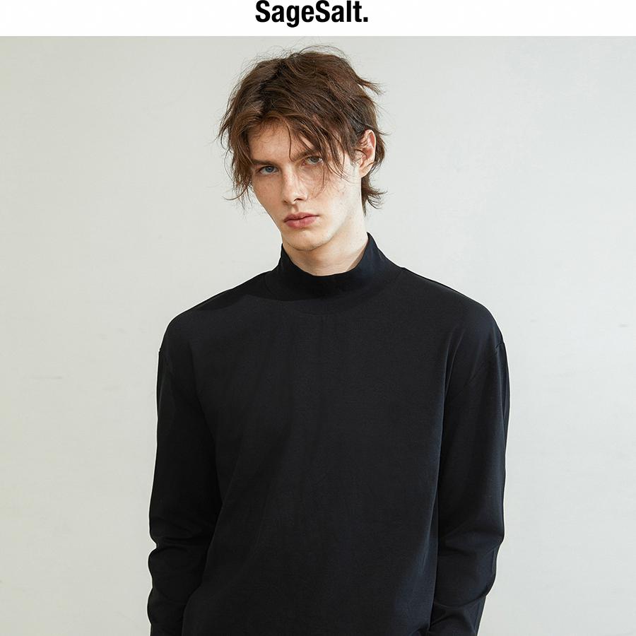 弹力高领长袖打底衫sagesalt