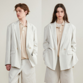 6015LN 亚麻混抗紫外线 「尾码 专享」SageSalt双排扣休闲西装