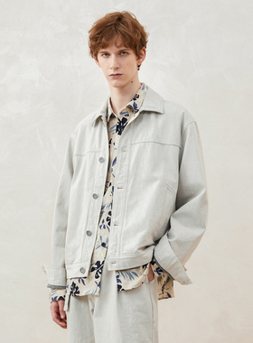 SSalt秋冬 浅灰色石磨水洗 牛仔夹克 6017GY