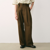 橄榄绿色羊毛混纺宽松男女长裤 「春夏新品 」SageSalt 3021OG