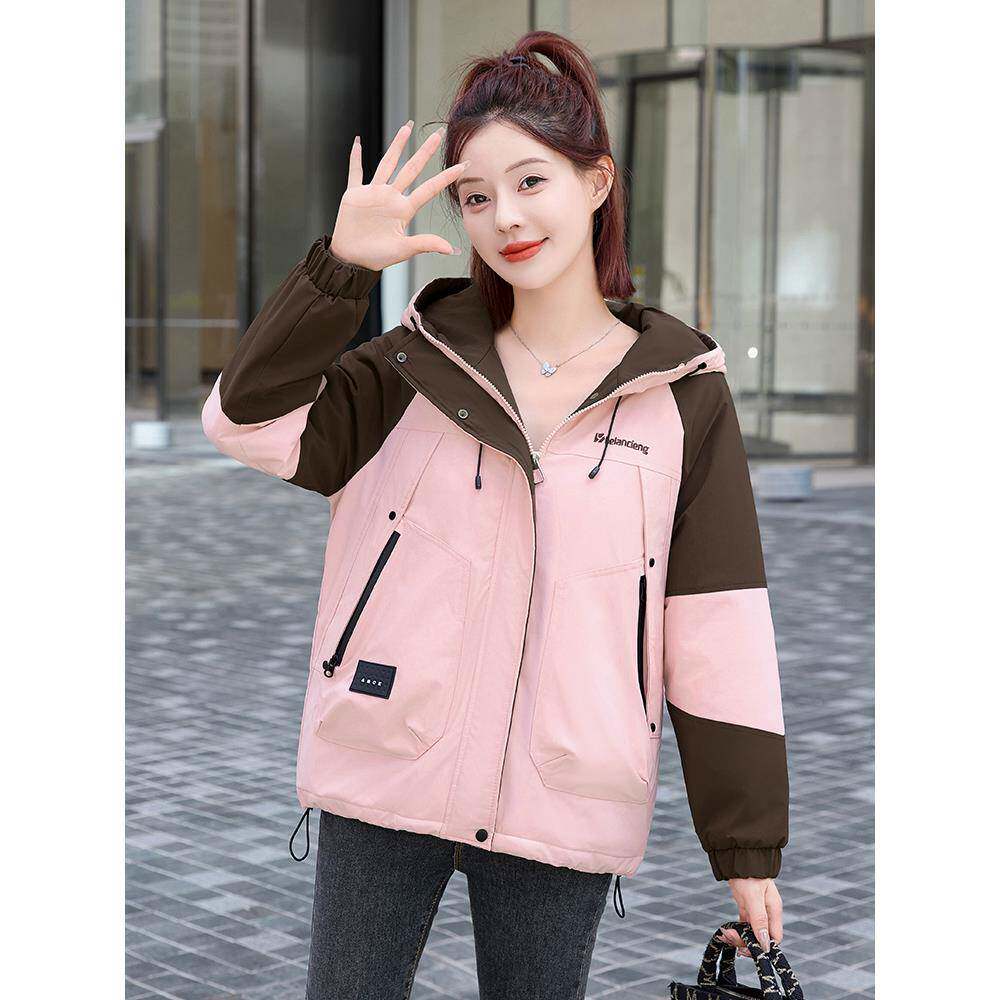 加棉冲锋衣女款2025新款棉服外套短款韩版宽松小个子冬季棉袄棉衣