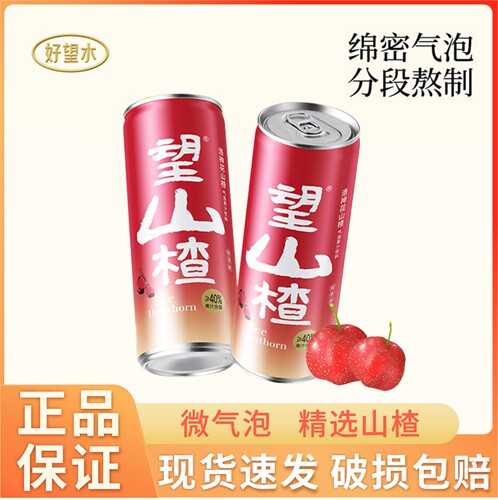 好望水望山楂洛神花山楂果汁气泡水易拉罐碳酸饮料果汁饮料便携