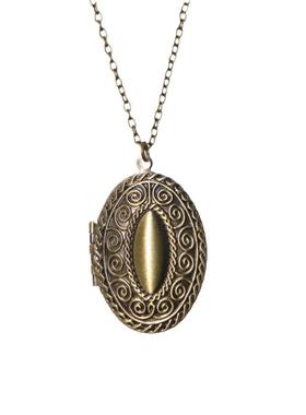 椭圆形可以打开照片的相片盒项链