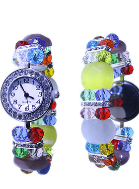 女琉璃甜美伸缩带手链表