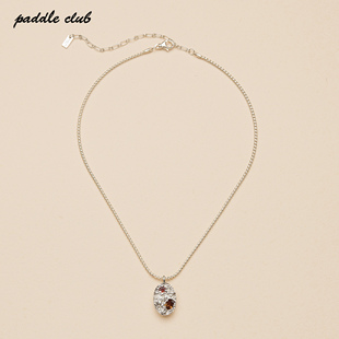 paddle club 花镶蛋坠925银项链