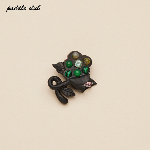 手工雕刻木花耳环paddleclub彩石