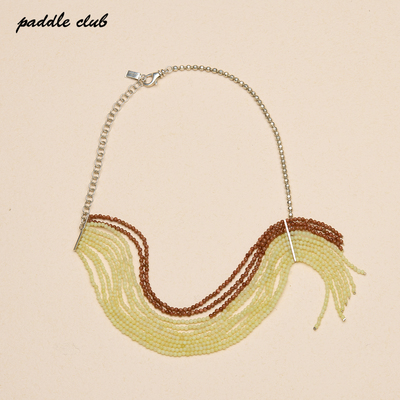 paddle club 天然石流苏弹力银项链/chocer