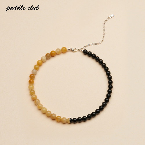 paddleclub天然石切割拼接项链