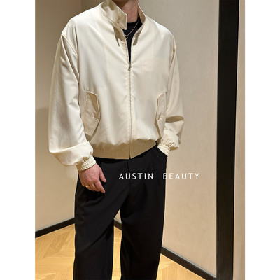AUSTINBEAUTY【25秋季上新】羊毛醋酸混纺哈灵顿夹克